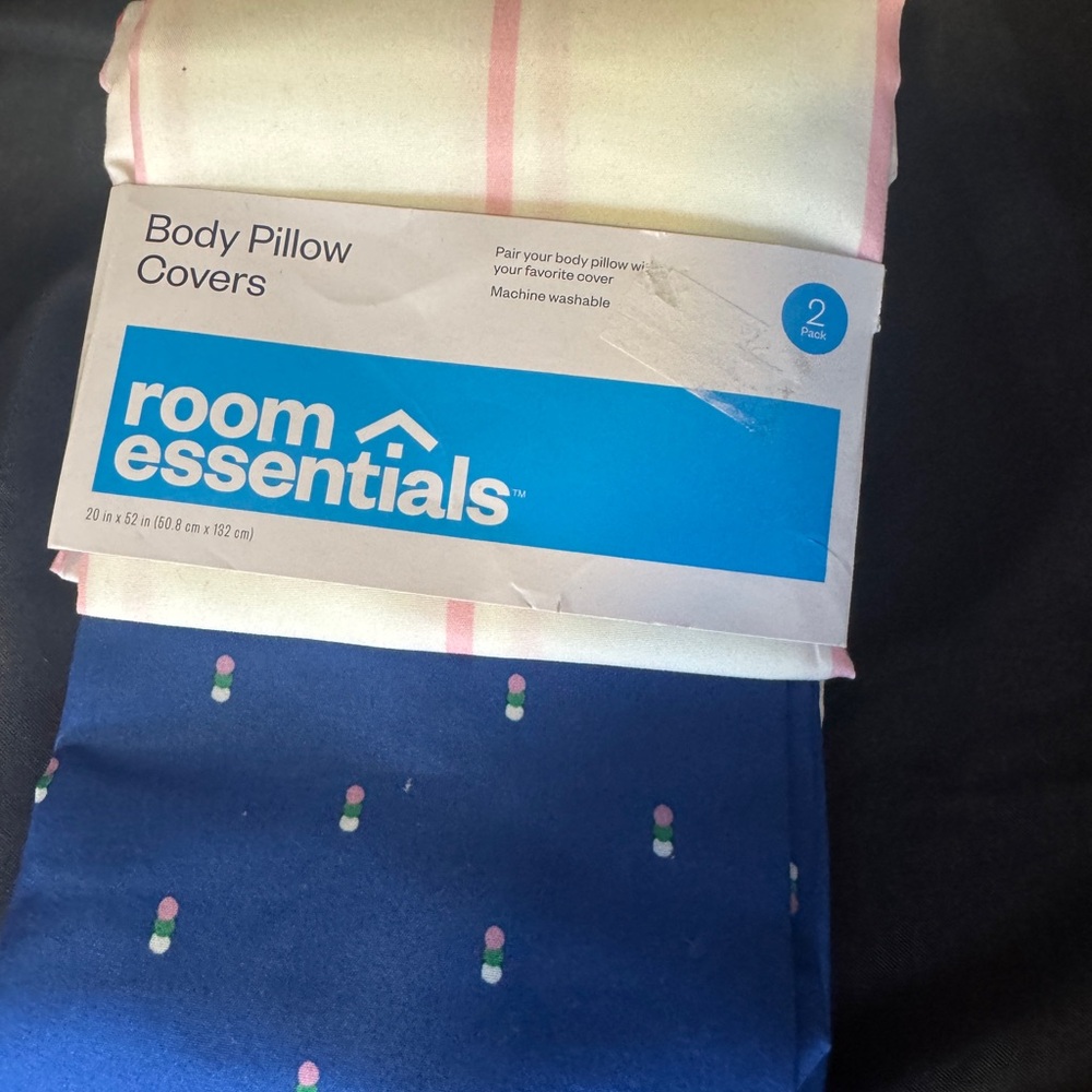 Room Essentials Pillow Covers - Cream and Blue | NIP